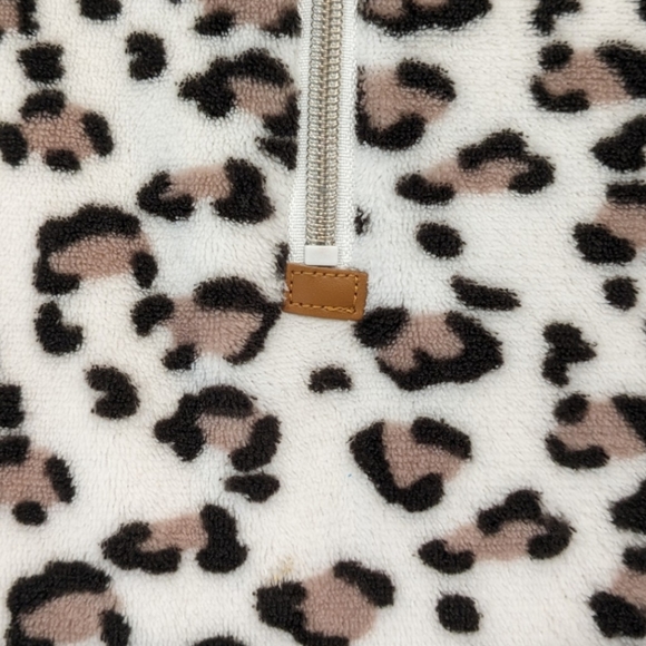 Nordic Fleece Oslo Leopard Print Fleece Pullover Size Small - Picture 4 of 7